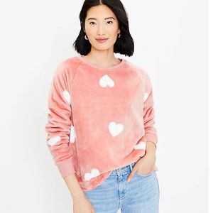 Loft Plush Heart Sweatshirt size Xs